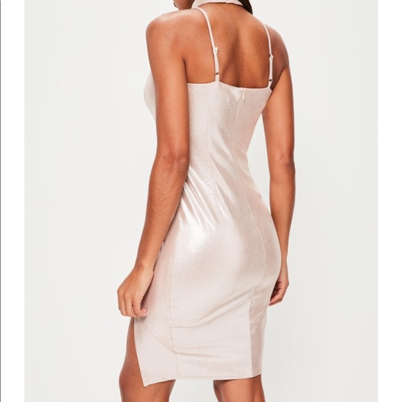 Missguided Faux suede shimmer choker dress - Picture 6 of 8